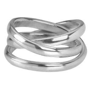 Sterling Silver Triple Interlocking Rolling Ring