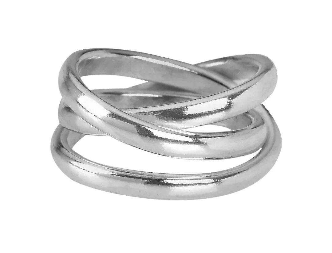 Sterling Silver Triple Interlocking Rolling Ring