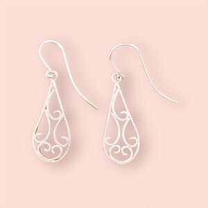 Heart of Viana Earring Sterling Silver Wire Droplet Hand Crafted