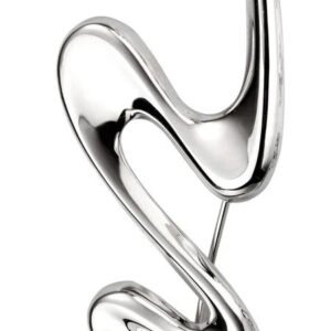 Liquid Silver Squiggle Brooch – High Polish Finish
