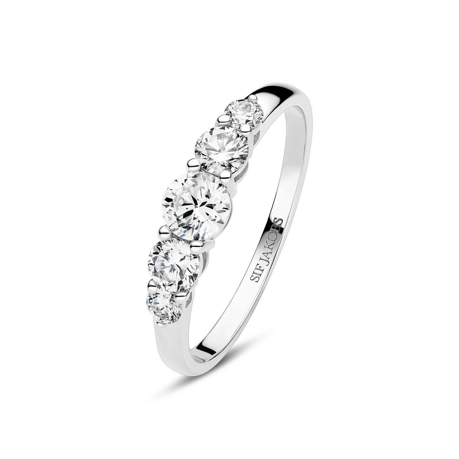 Sif Jakobs Jewellery | The Tiara Ring (14k White Gold & Lab-Grown Diamonds)