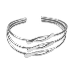 Sterling Silver Triple 'Torch' Cuff Bracelet