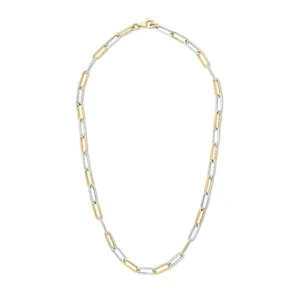9CT Yellow Gold Paperchain Necklace – 18″ Classic Chain