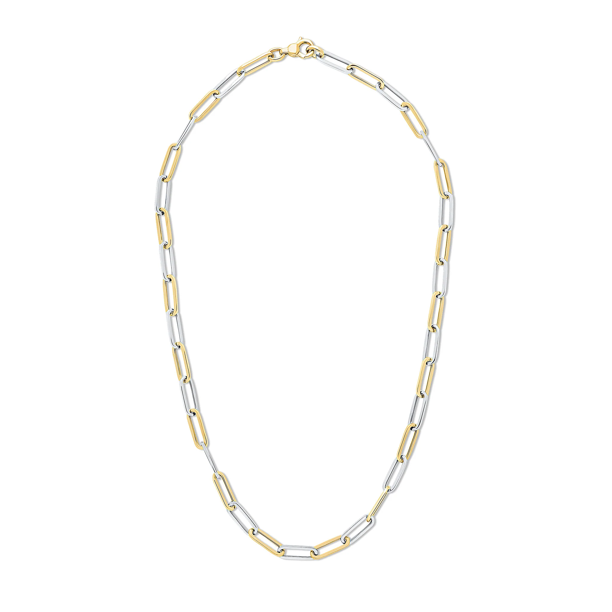 9CT Yellow Gold Paperchain Necklace – 18″ Classic Chain