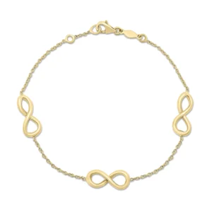 The "Sonning" - 9CT Yellow Gold Infinity & Chain Bracelet 7.25"
