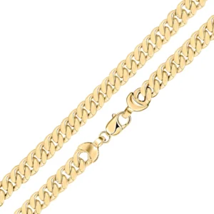 18ct Yellow Gold Vermeil 10mm Handmade Curb Chain 8"
