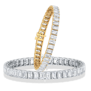 Eleanor Gold Emerald Cut Diamond Vertical Line Bracelet