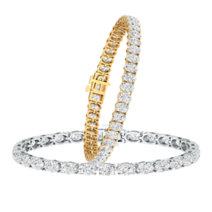 Emily Gold Oval Cut Diamond Line Bracelet