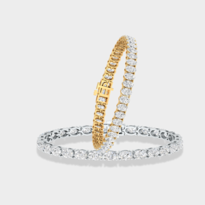 Emily Gold Oval Cut Diamond Line Bracelet
