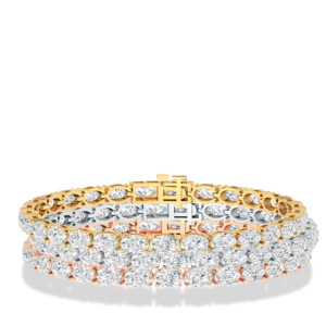 Ellie Gold Oval Cut Horizontal Diamond Line Bracelet