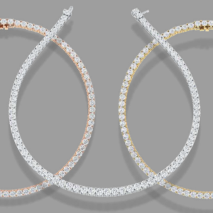 Esther Round Brilliant 4 Claw Diamond Line Necklace