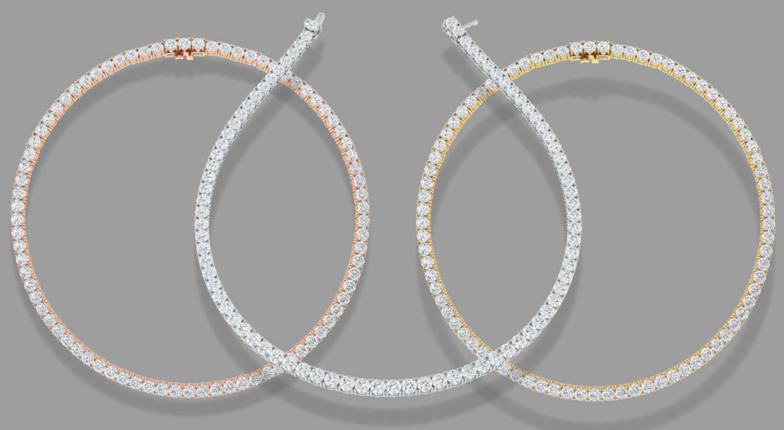 Esther Round Brilliant 4 Claw Diamond Line Necklace