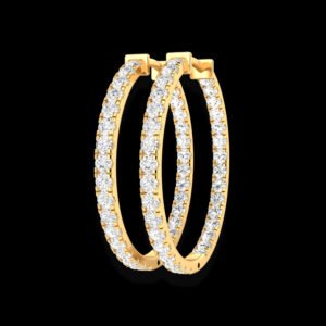 Bailey Gold Round Brilliant Diamond Hoop Earrings