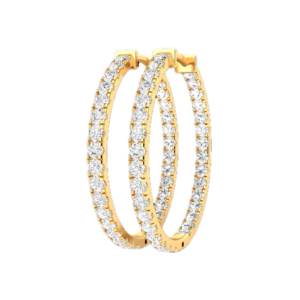 Bailey Gold Round Brilliant Diamond Hoop Earrings