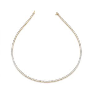 Esther Round Brilliant 4 Claw Diamond Line Necklace