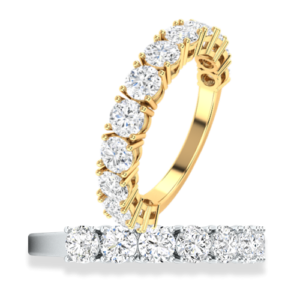 Gold Round Brilliant Diamond Eternity Rings