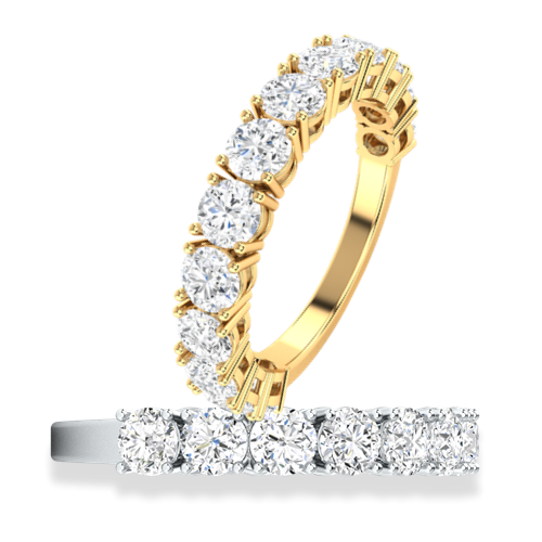 Gold Round Brilliant Diamond Eternity Rings