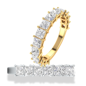 Gold Princess Cut Diamond Eternity Ring