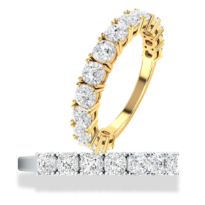 Gold Cushion Cut Diamond Eternity Ring