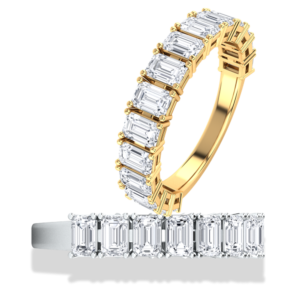 Gold Emerald Cut Diamond Eternity Ring