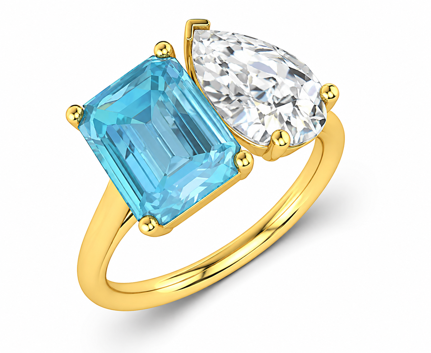 Gold Toi et Moi Diamond Ring Exclusive Design